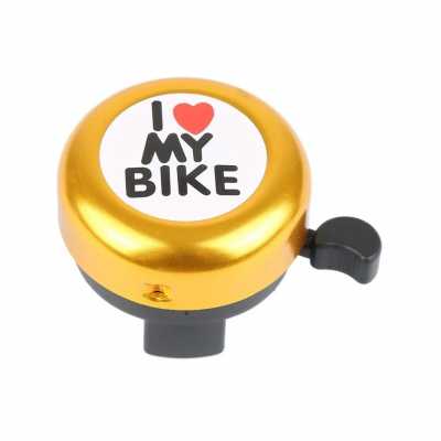 Звонок DN BL-005 I love my bike, золотой